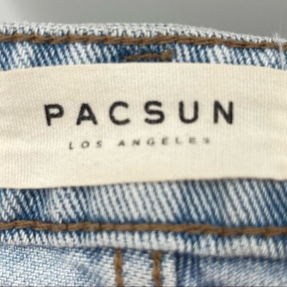 PACSUN Straight Leg Y2K Light Wash High Waisted Boho Relaxed Mom Jeans Size 27 - Picture 9 of 10